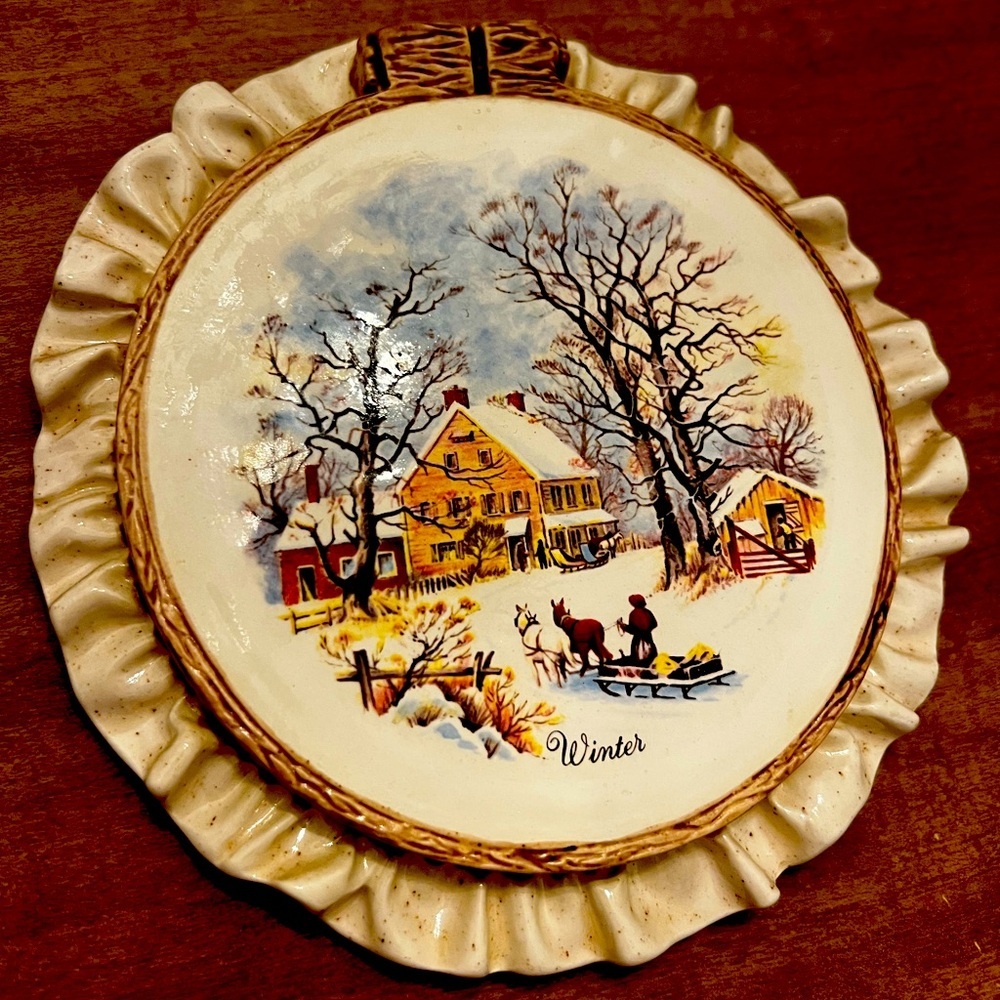 Currier and Ives Vintage wall plaque